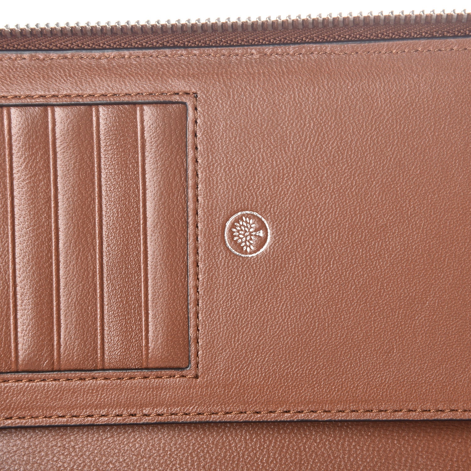 Mulberry Natural Grain Leather Zip Around Wallet Oak 8 of 9