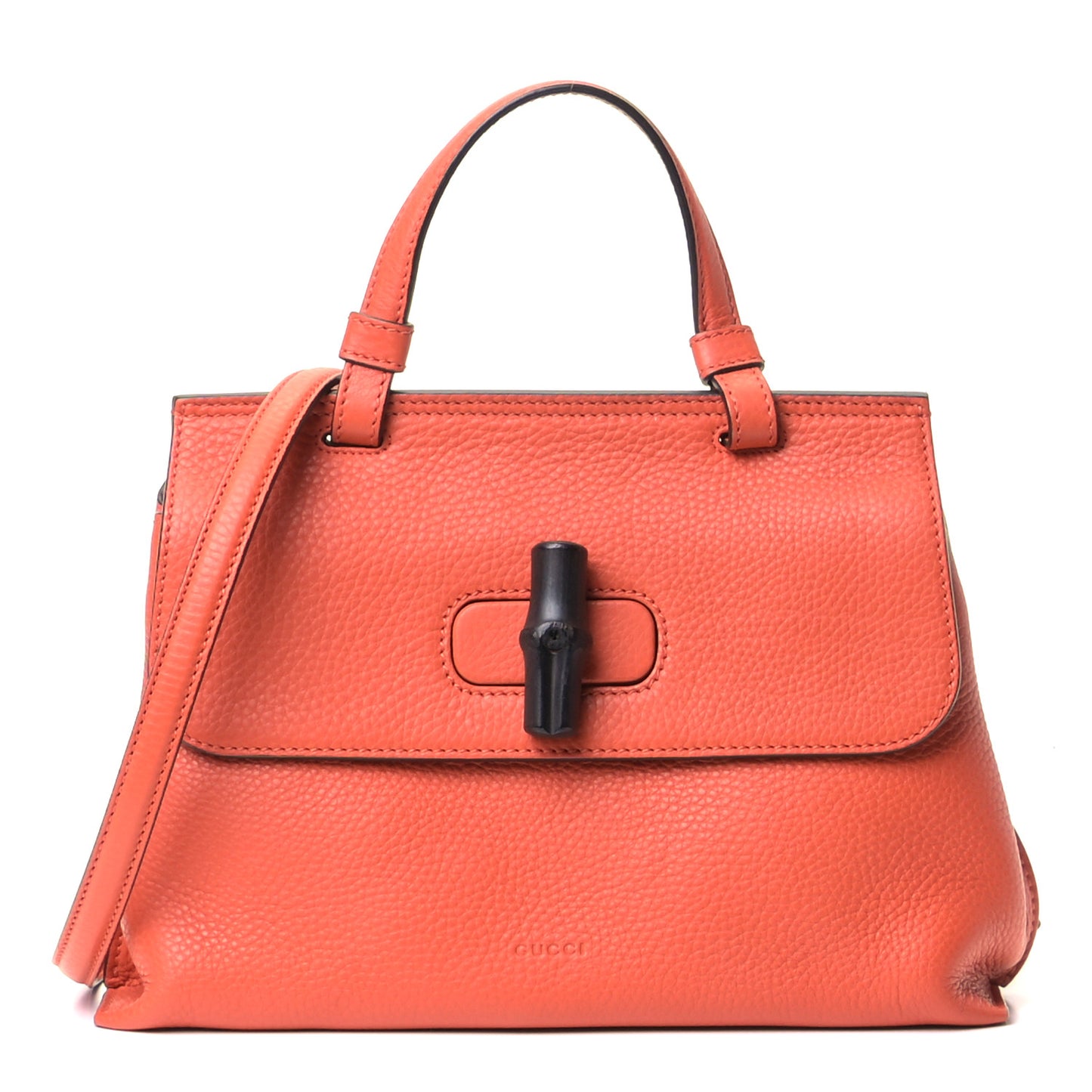 Cellarius Calfskin Small Bamboo Daily Top Handle Bag New Dark Orange