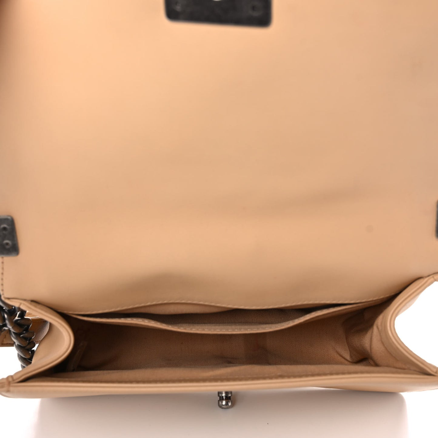 Calfskin Quilted Medium Boy Flap Beige