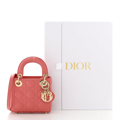 Christian Dior Lambskin Cannage Micro Lady Dior Pink 11 of 11