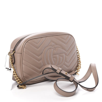 Gucci Calfskin Matelasse Small GG Marmont Chain Shoulder Bag Porcelain Rose 3 of 10