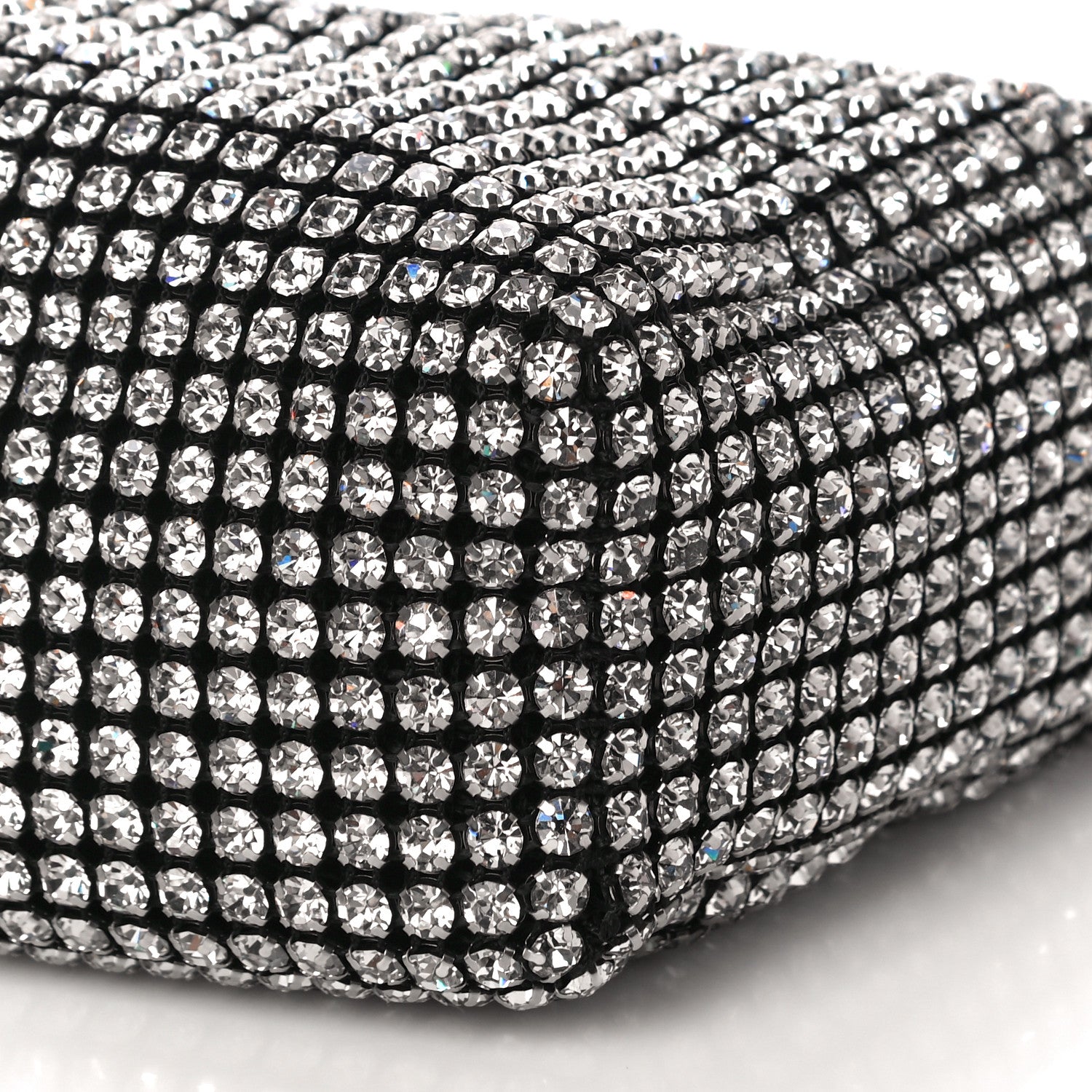 Alexander Wang Mesh Crystal Rhinestone Mini Heiress Pouch Black Silver 6 of 11