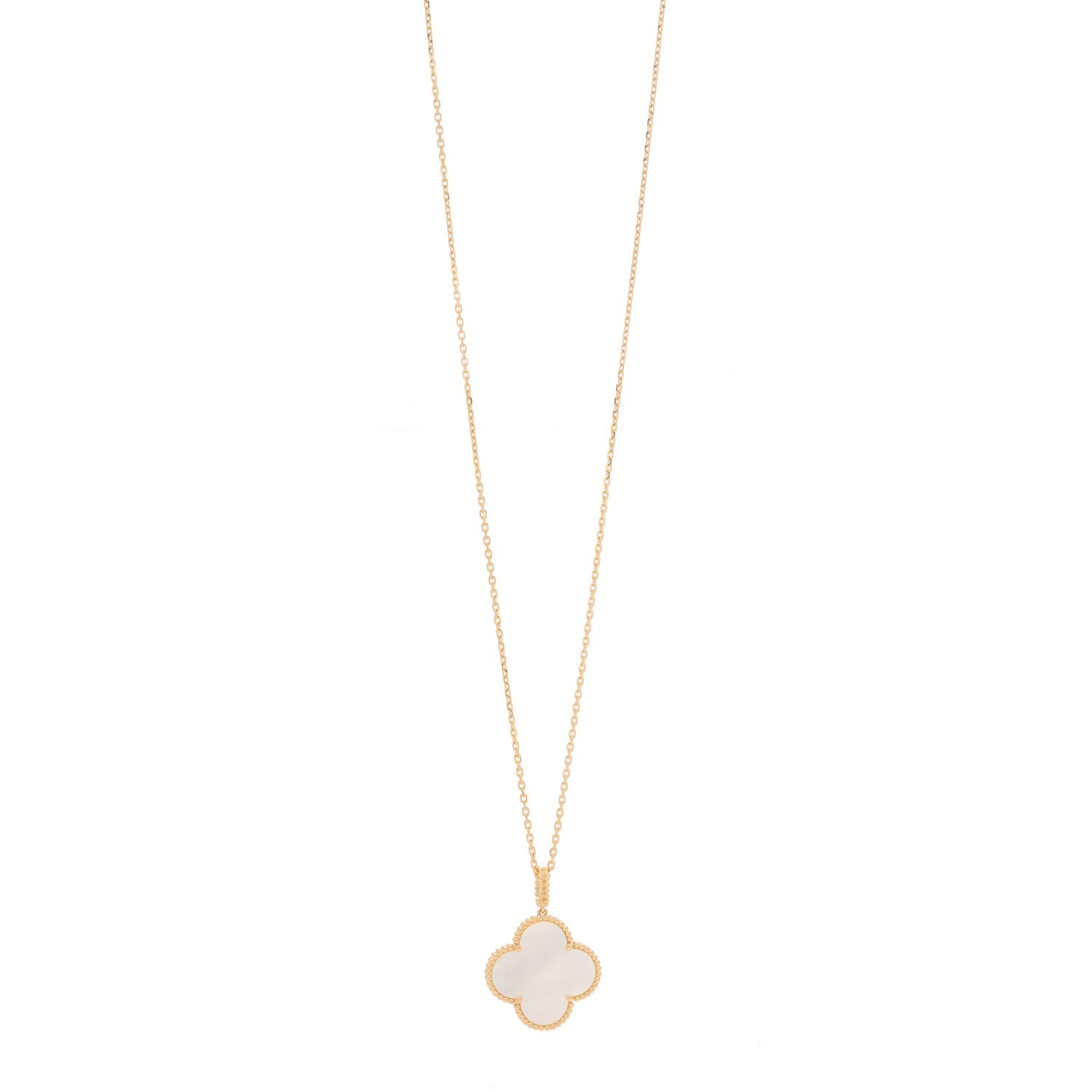 Van Cleef & Arpels 18K Yellow Gold Mother of Pearl Magic Alhambra Long Necklace 1 of 5
