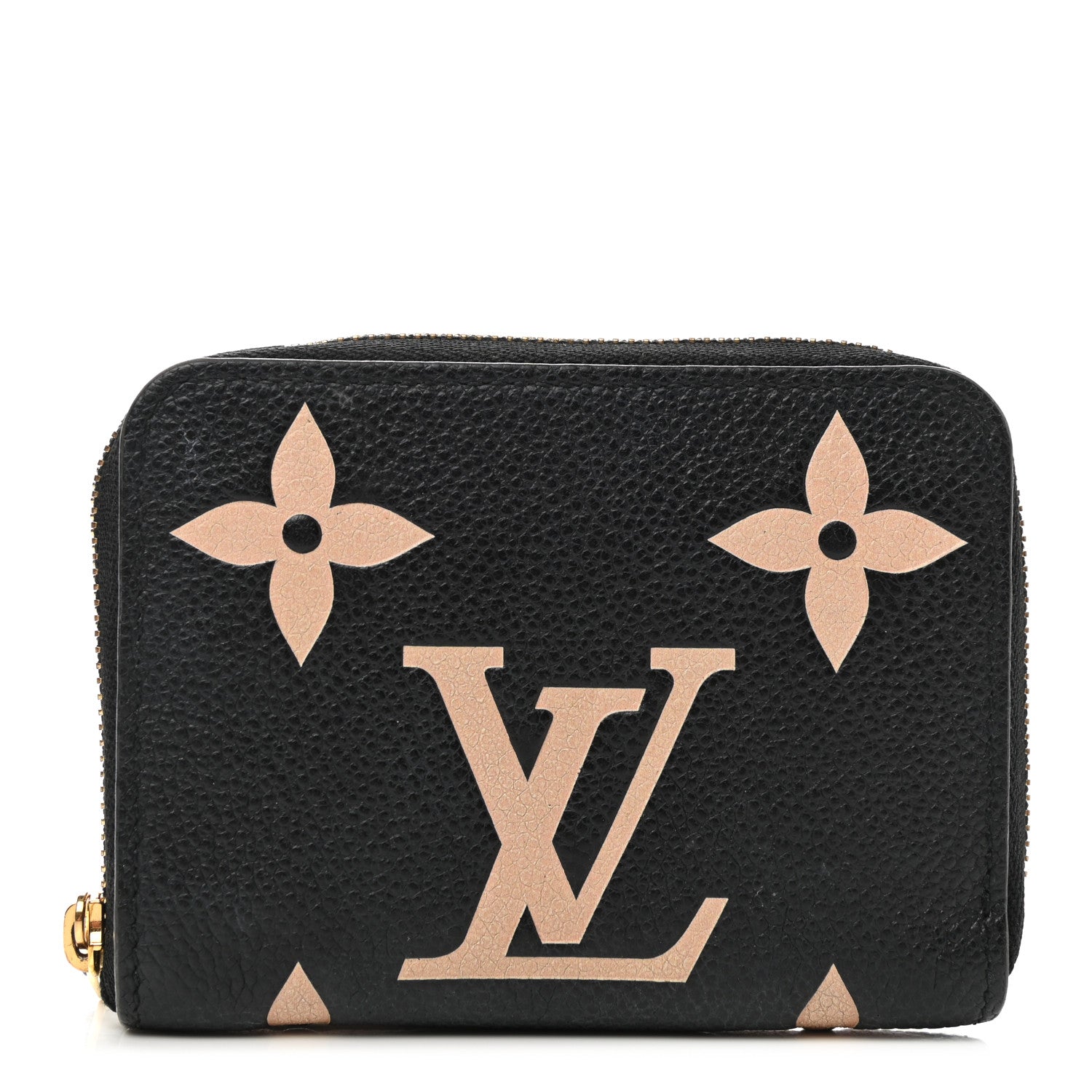 Louis Vuitton Empreinte Monogram Giant Zippy Coin Purse Black Beige 1 of 8