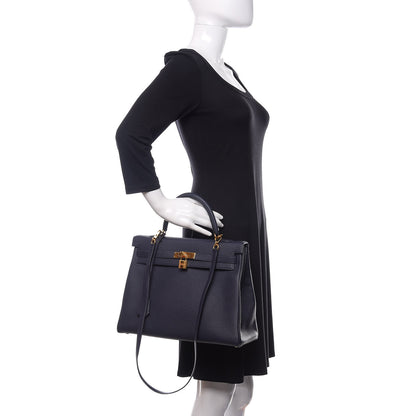 Hermes Togo Kelly Retourne 35 Bleu Nuit 3 of 11