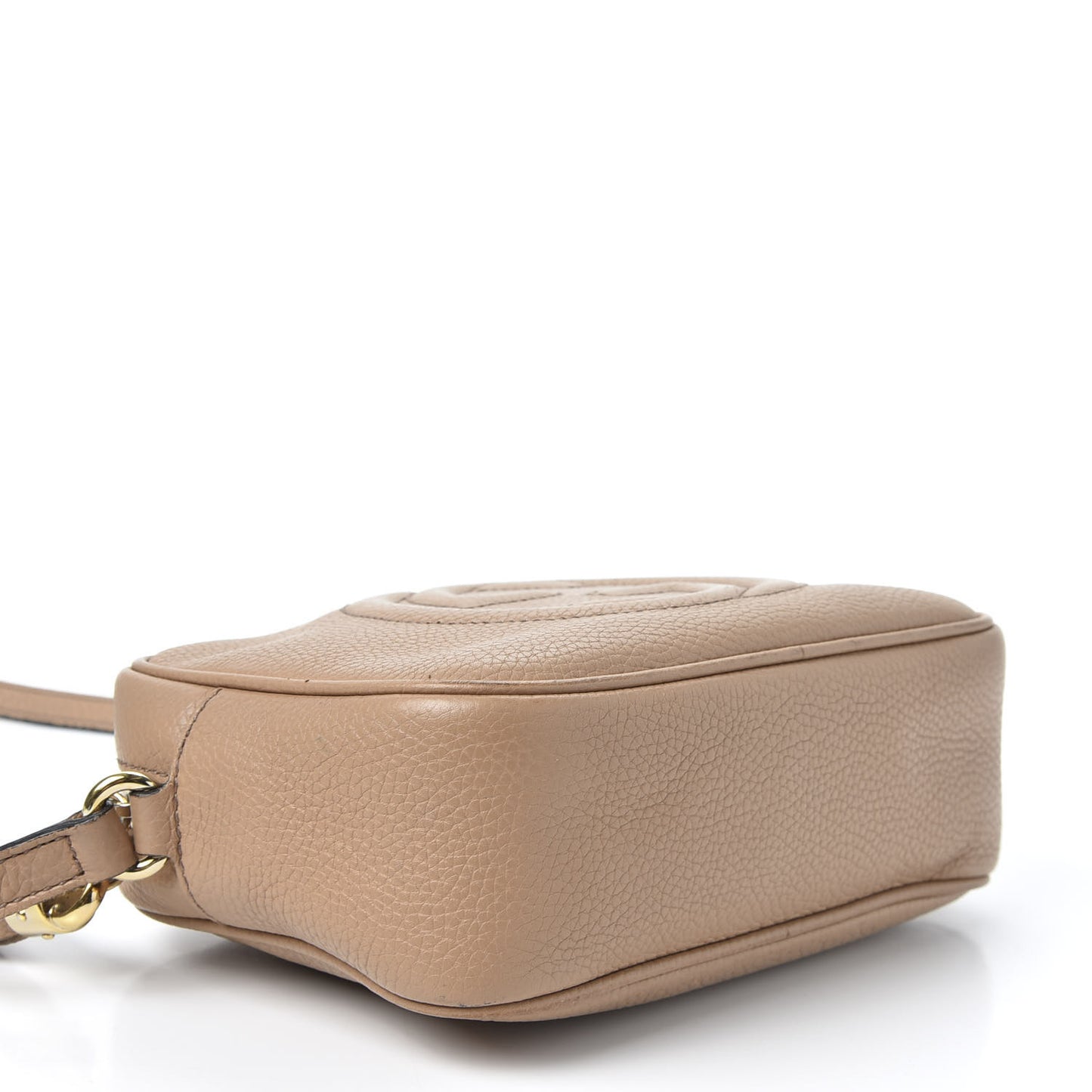 Pebbled Calfskin Small Soho Disco Bag Rose Beige