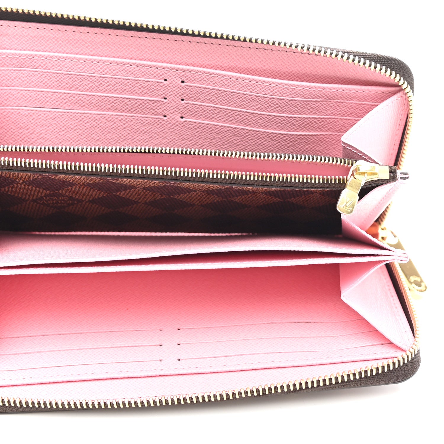 Louis Vuitton Damier Ebene Studded Zippy Wallet Rose Ballerine 5 of 6