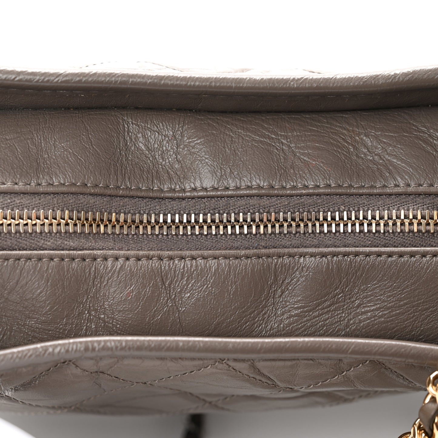 Aged Calfskin Quilted Small Gabrielle Hobo Grey