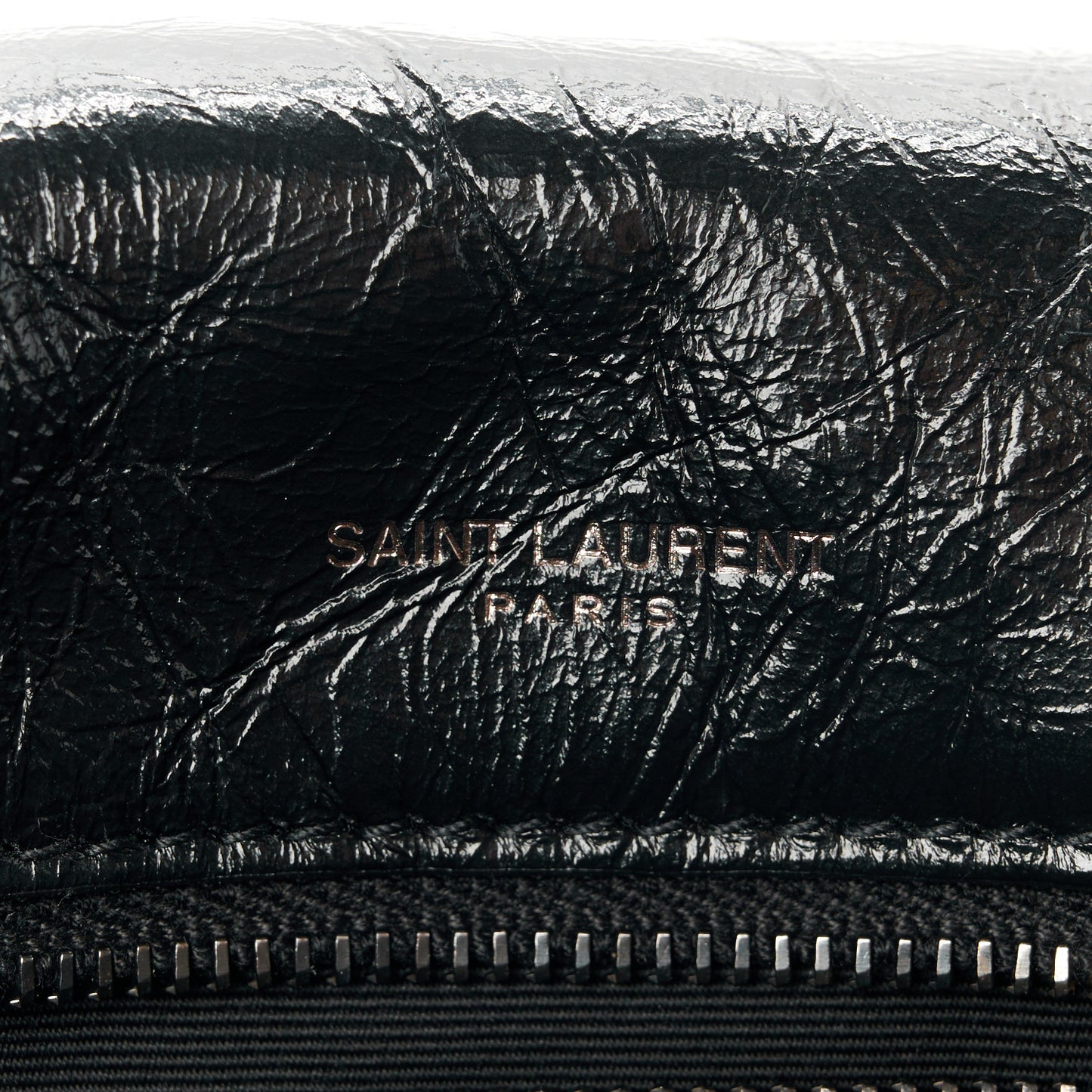 Crinkled Calfskin Matelasse Monogram Large Niki Chain Satchel  Black