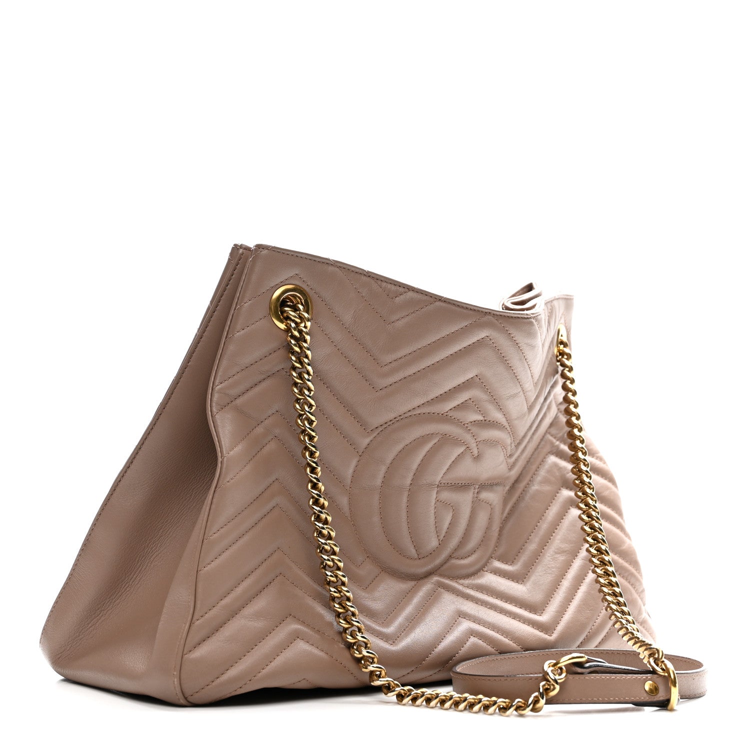 Gucci Calfskin Matelasse Medium GG Marmont Shoulder Tote Bag Porcelain Rose 3 of 13