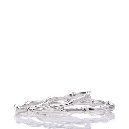 Tiffany Sterling Silver 2 Bamboo Bangle Bracelet Set 3 of 4
