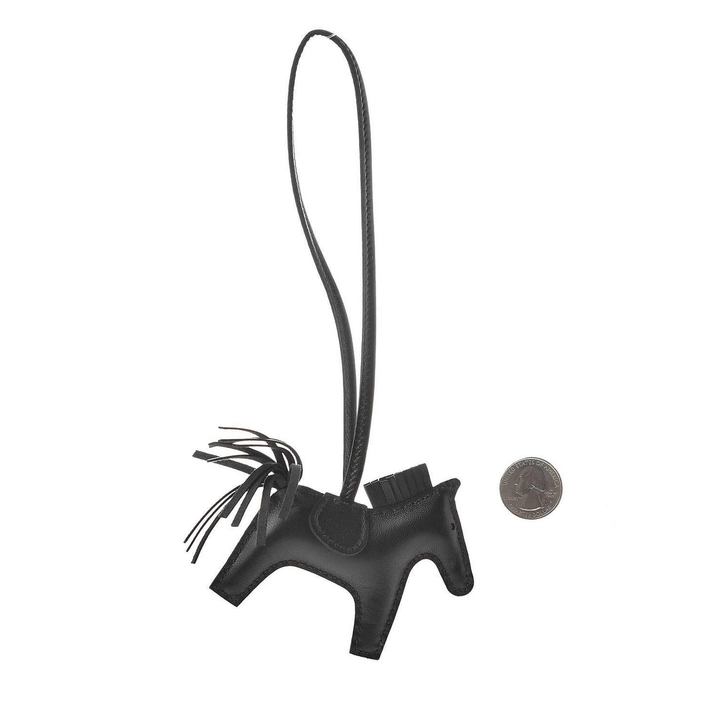 Milo Lambskin Grigri Rodeo Horse Bag Charm PM So Black