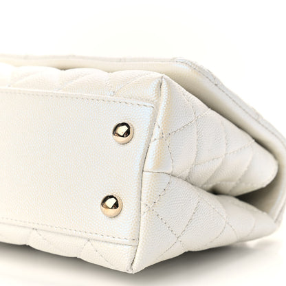 Chanel Iridescent Caviar Quilted Extra Mini Coco Handle Flap Ivory 7 of 10