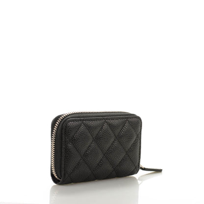Chanel Caviar Quilted Zip Coin Purse Black 3 of 7