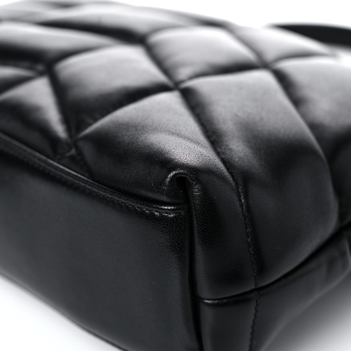 Lambskin Quilted Toy Loulou Puffer Monogram Chain Satchel Black