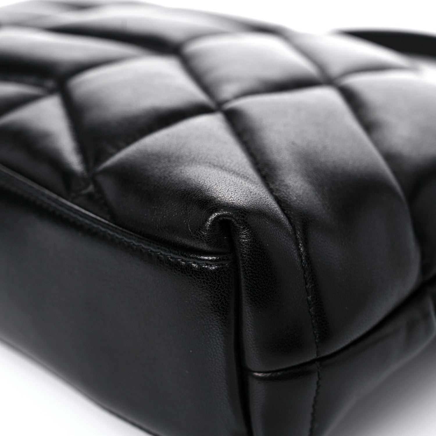 Saint Laurent Lambskin Quilted Toy Loulou Puffer Monogram Chain Satchel Black 11 of 12