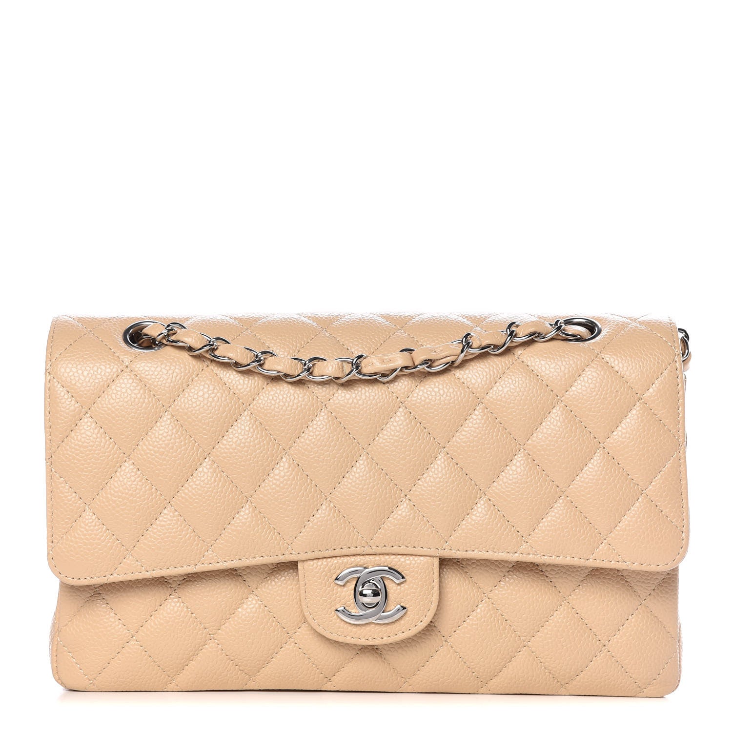 Chanel Caviar Quilted Medium Double Flap Beige Clair 1 of 10