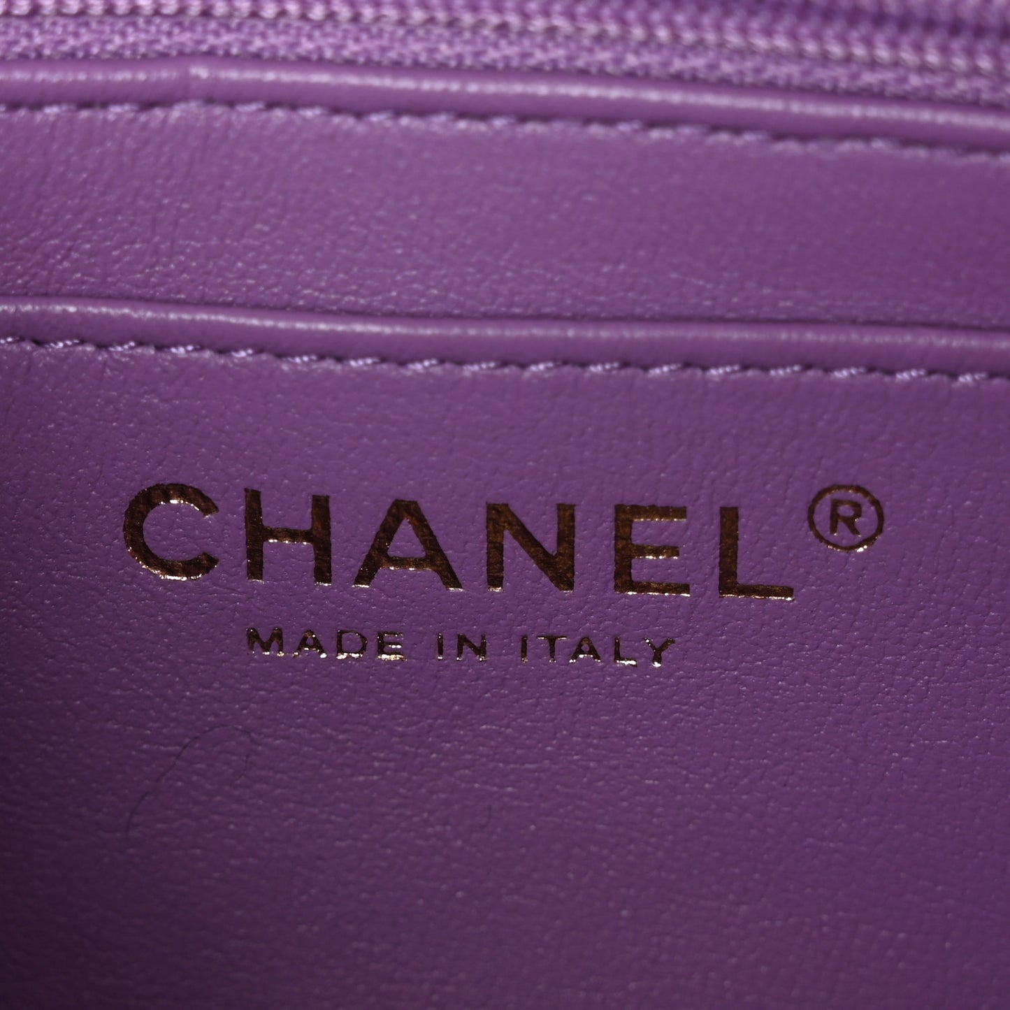 Lambskin Quilted Mini Rectangular Flap Purple