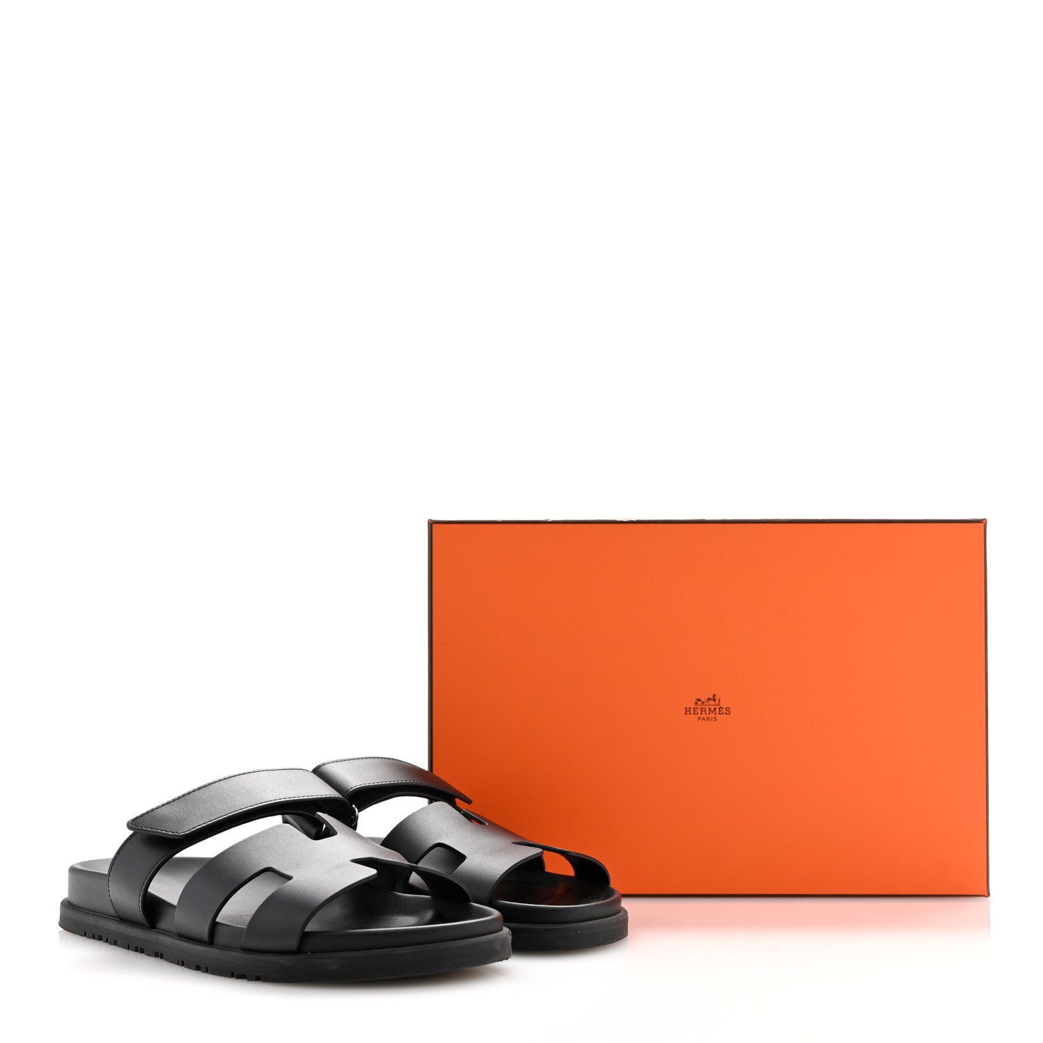 Hermes Calfskin Womens Chypre Sandals 38 Black 12 of 12