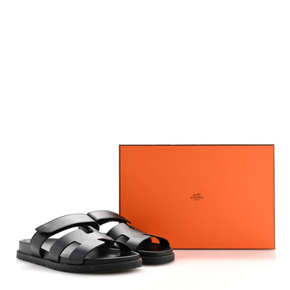 Hermes Calfskin Womens Chypre Sandals 38 Black 12 of 12