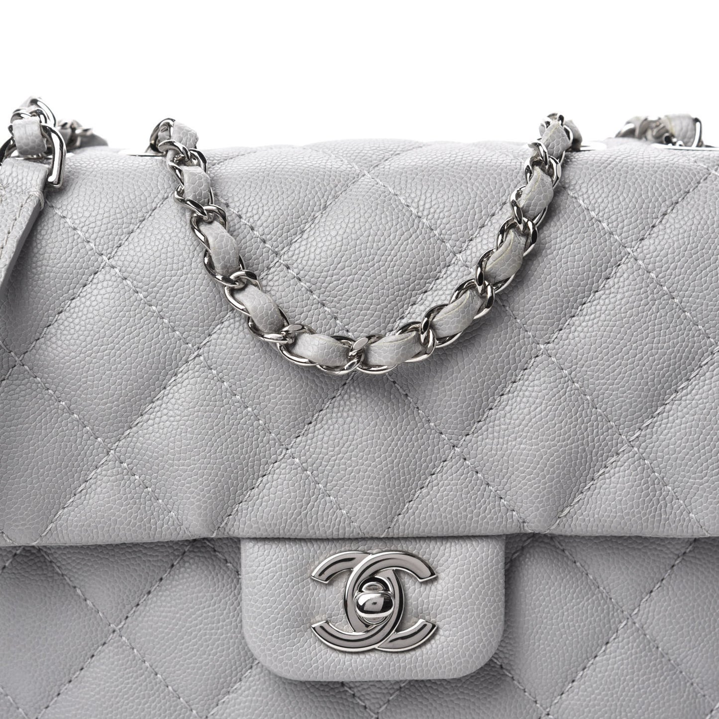 Caviar Quilted Medium Urban Companion Flap Grey