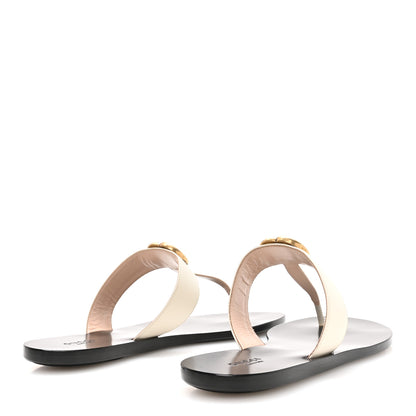 Gucci Calfskin GG Marmont Thong Sandals 40 Mystic White 10 of 16