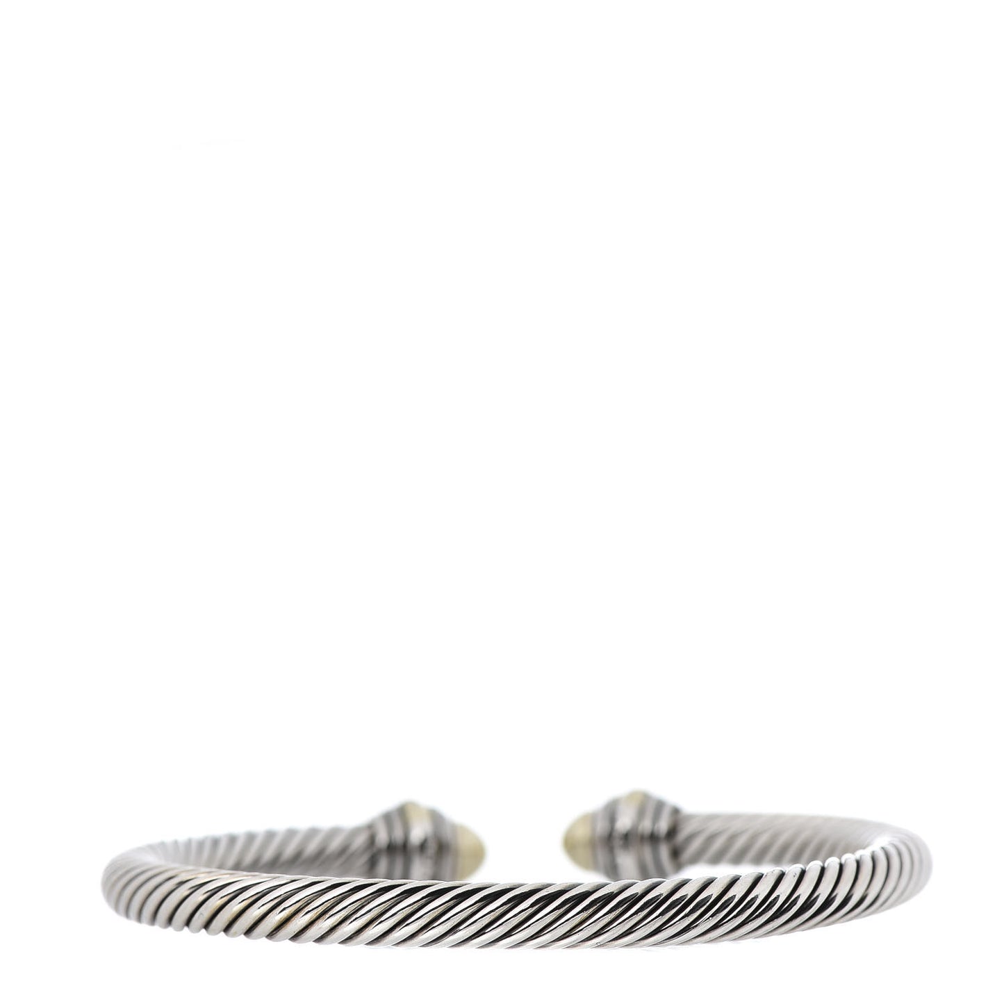 Sterling Silver 14K Yellow Gold 5mm Cable Classics Dome Bracelet