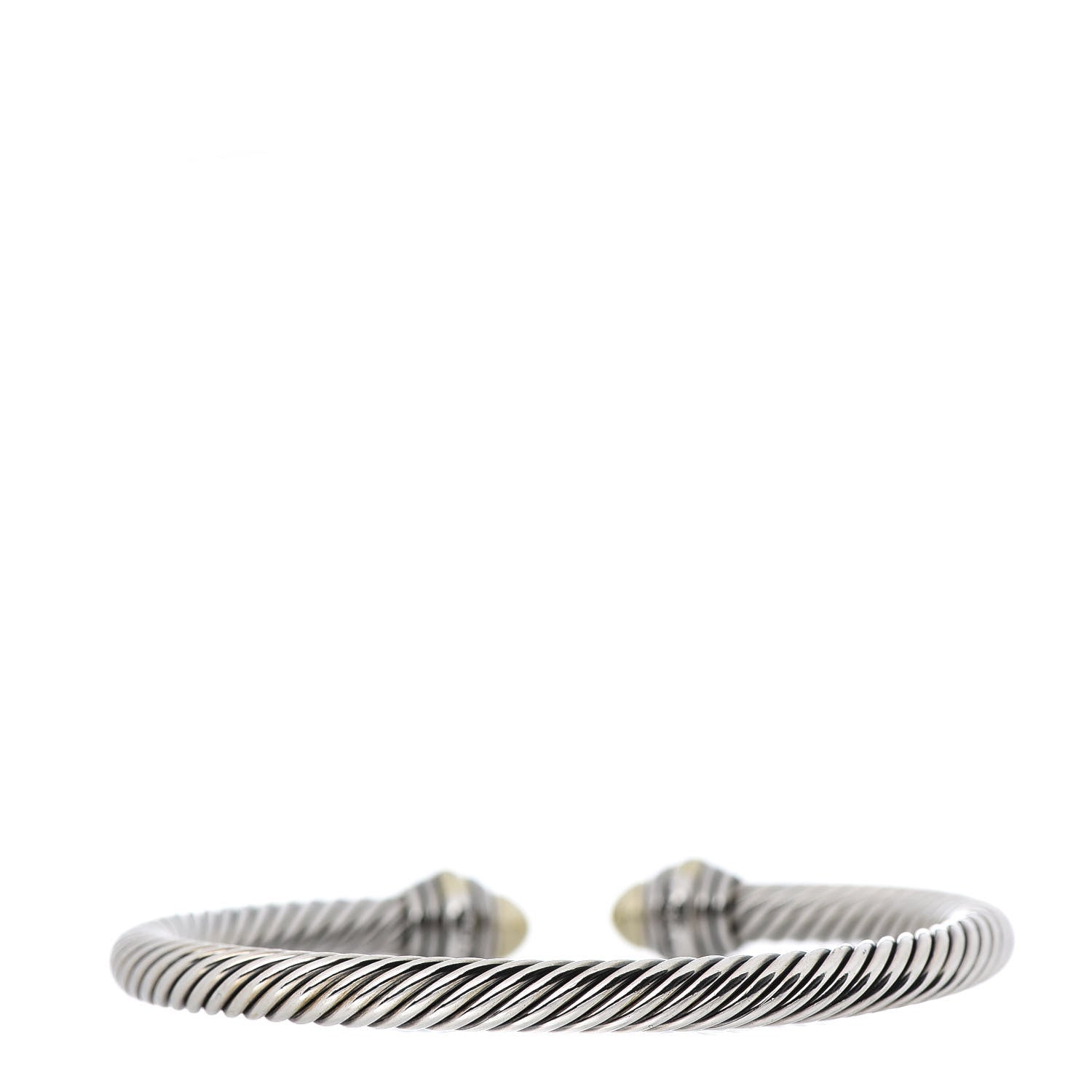 David Yurman Sterling Silver 14K Yellow Gold 5mm Cable Classics Dome Bracelet 3 of 5