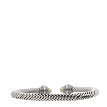 David Yurman Sterling Silver 14K Yellow Gold 5mm Cable Classics Dome Bracelet 3 of 5