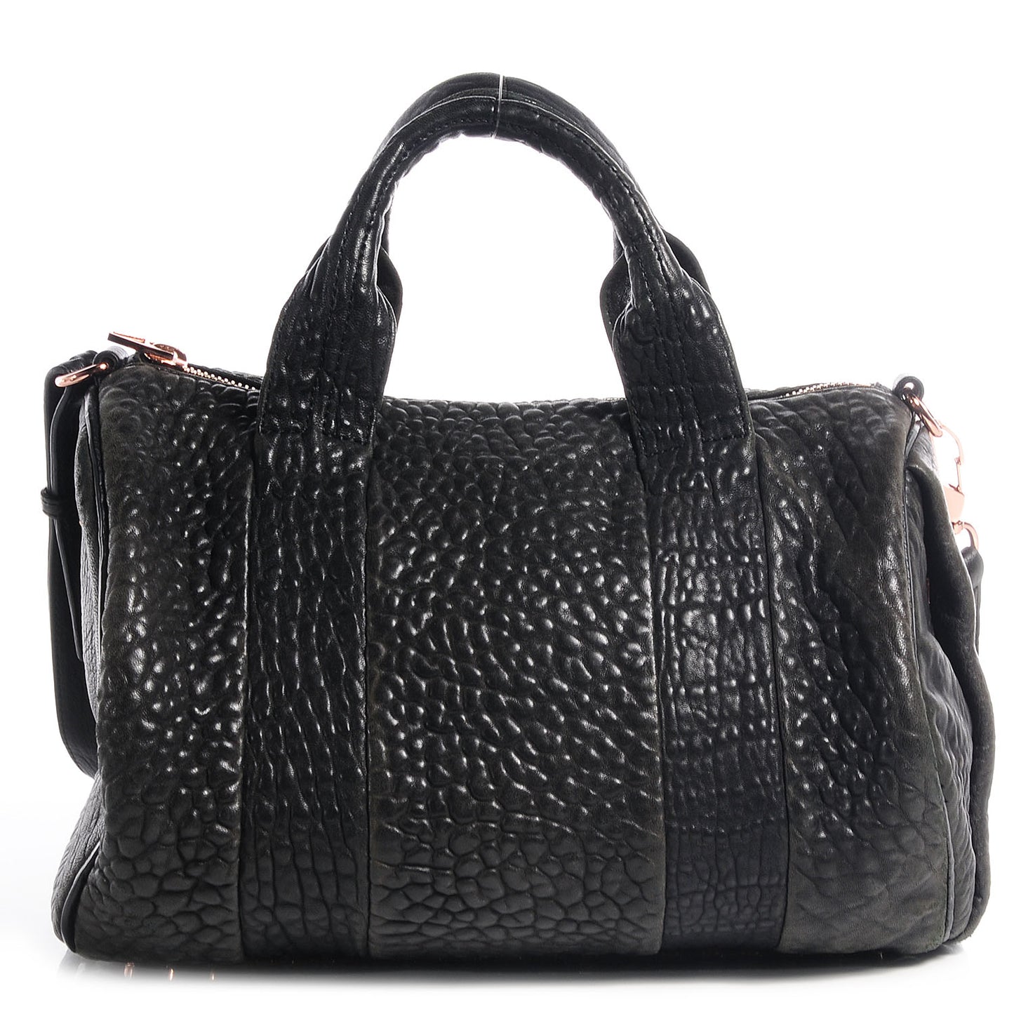 Pebbled Lambskin Rocco Black w Rose Gold Hardware