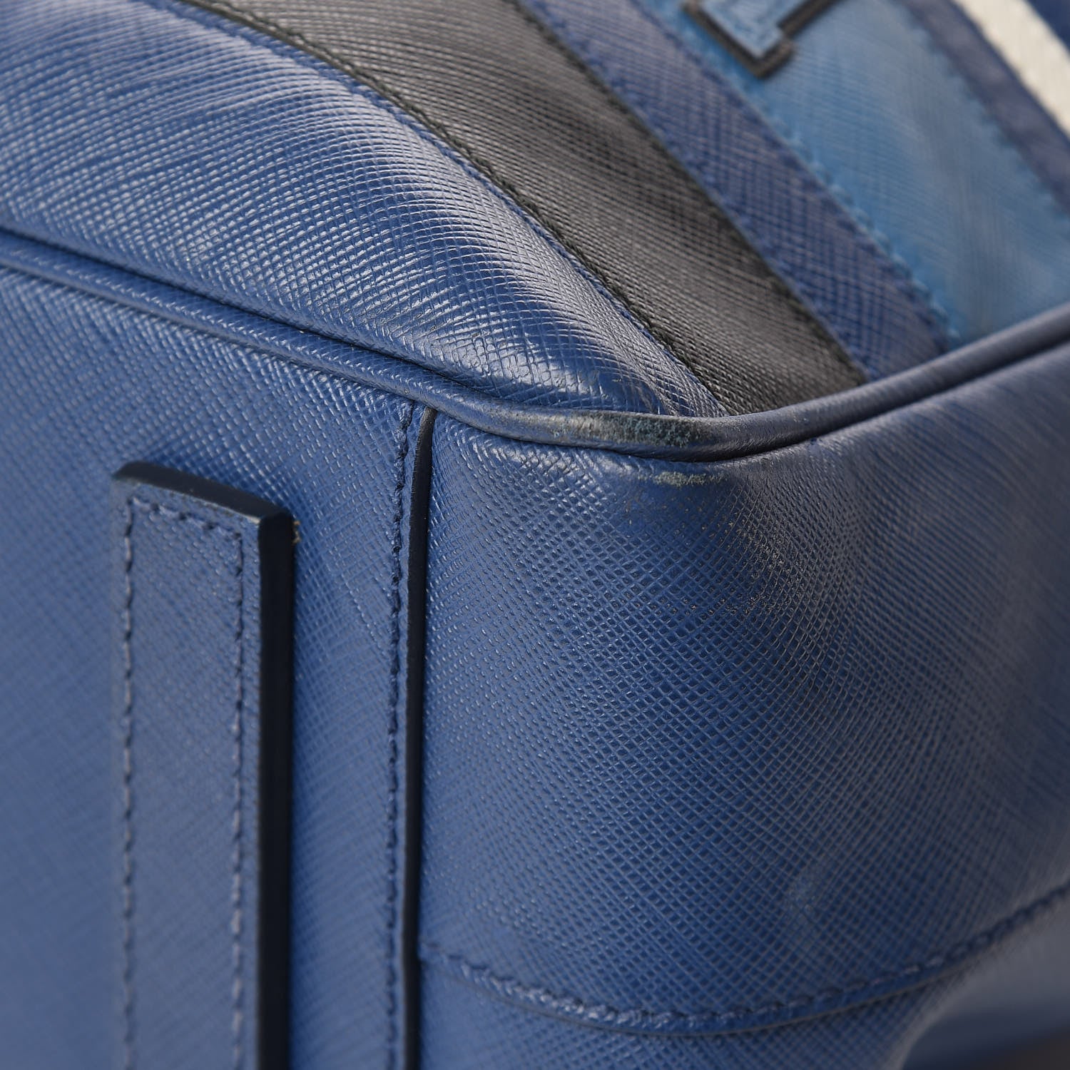 Prada Saffiano Righe Briefacase Bleuette 13 of 15