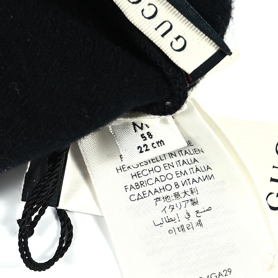 Wool Interlocking GG Stripe Beanie M Black