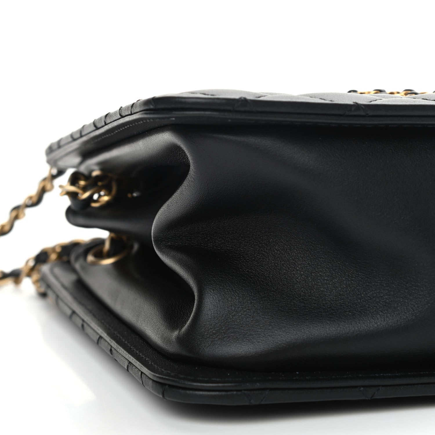 Chanel Calfskin Quilted CC Chain Accordion Tote Black 5 of 11