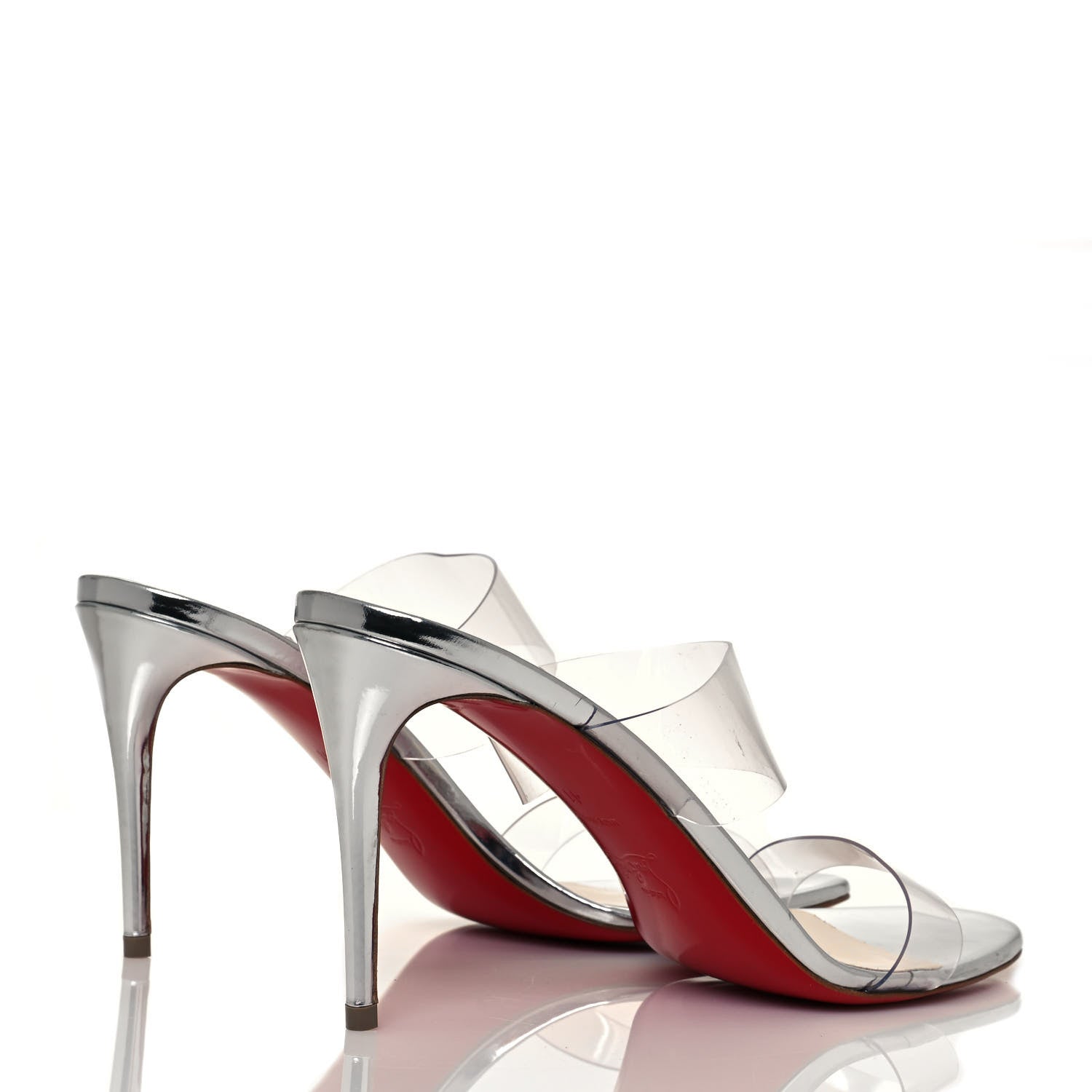 Christian Louboutin Specchio PVC Just Nothing 85 Slide Sandals 41 Silver 4 of 8
