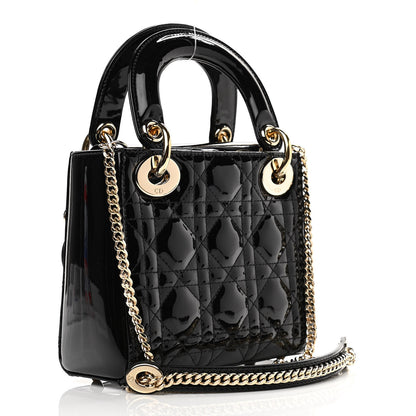 Christian Dior Patent Cannage Mini Lady Dior Black 3 of 11