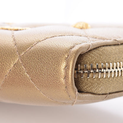 Chanel Metallic Lambskin Egyptian Amulet Zip Coin Purse Gold 9 of 10