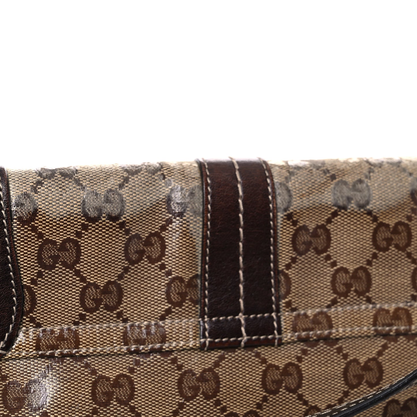 Crystal Monogram Duchessa Flap Shoulder Bag Dark Brown