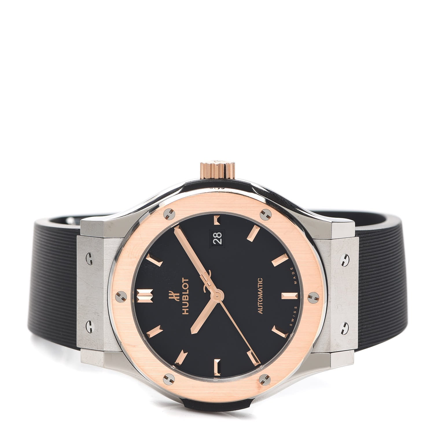 Hublot Titanium 18K Rose Gold 42mm Rubber Classic Fusion Automatic Watch Black 542.NO.1181.RX 2 of 6