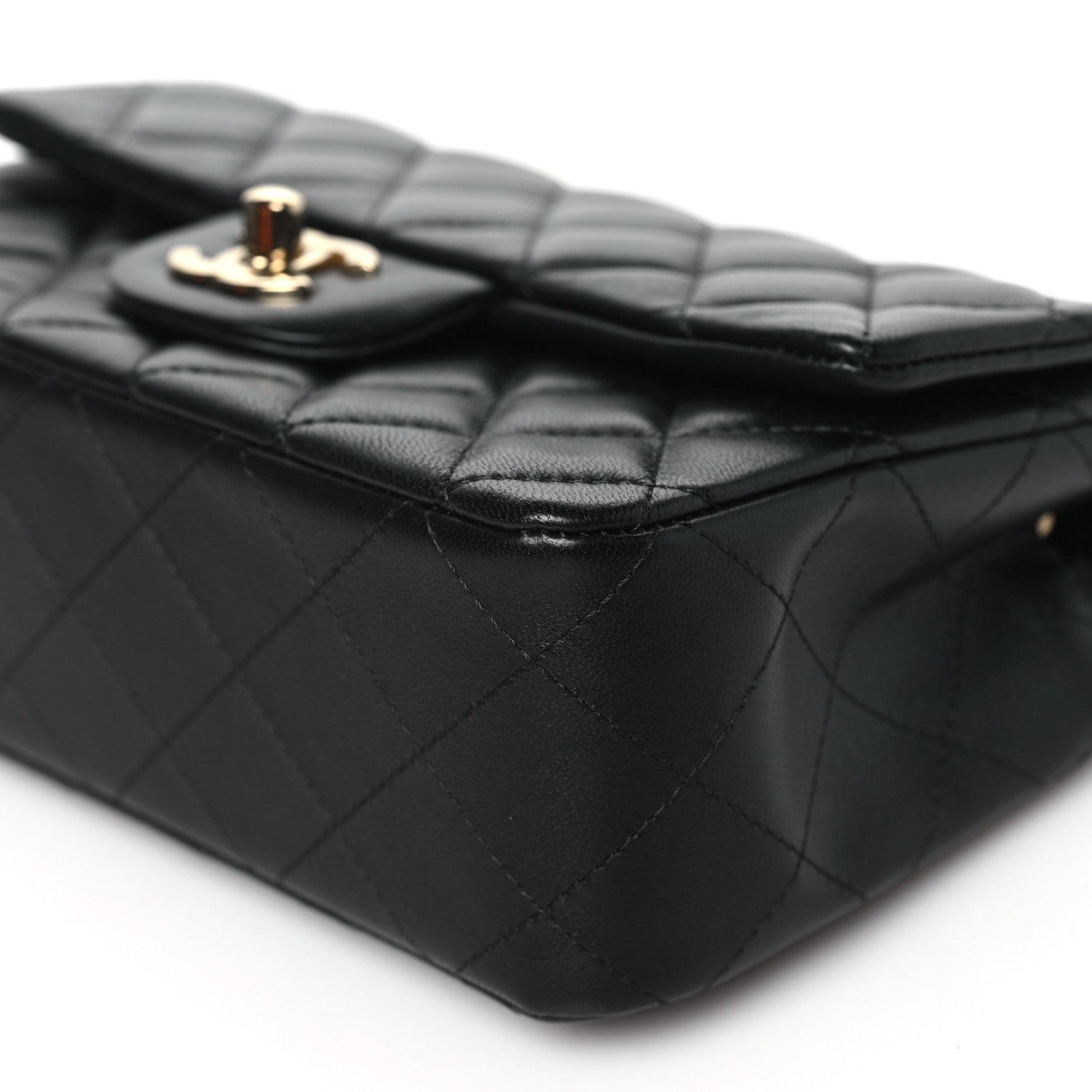 Chanel Lambskin Quilted Mini Rectangular Flap Black 10 of 11