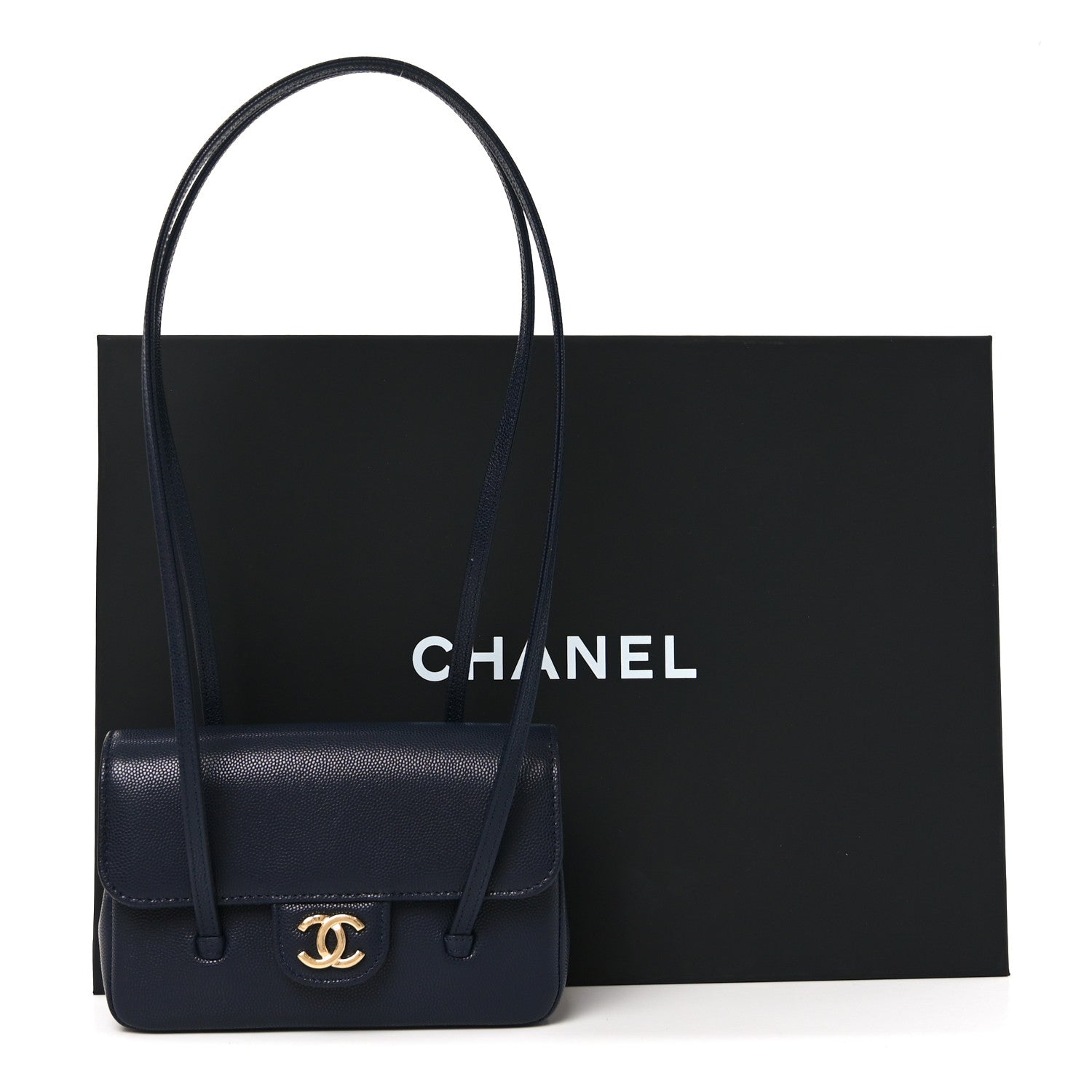 Chanel Shiny Caviar Mini Preppy Coco Shoulder Bag Dark Blue 11 of 11