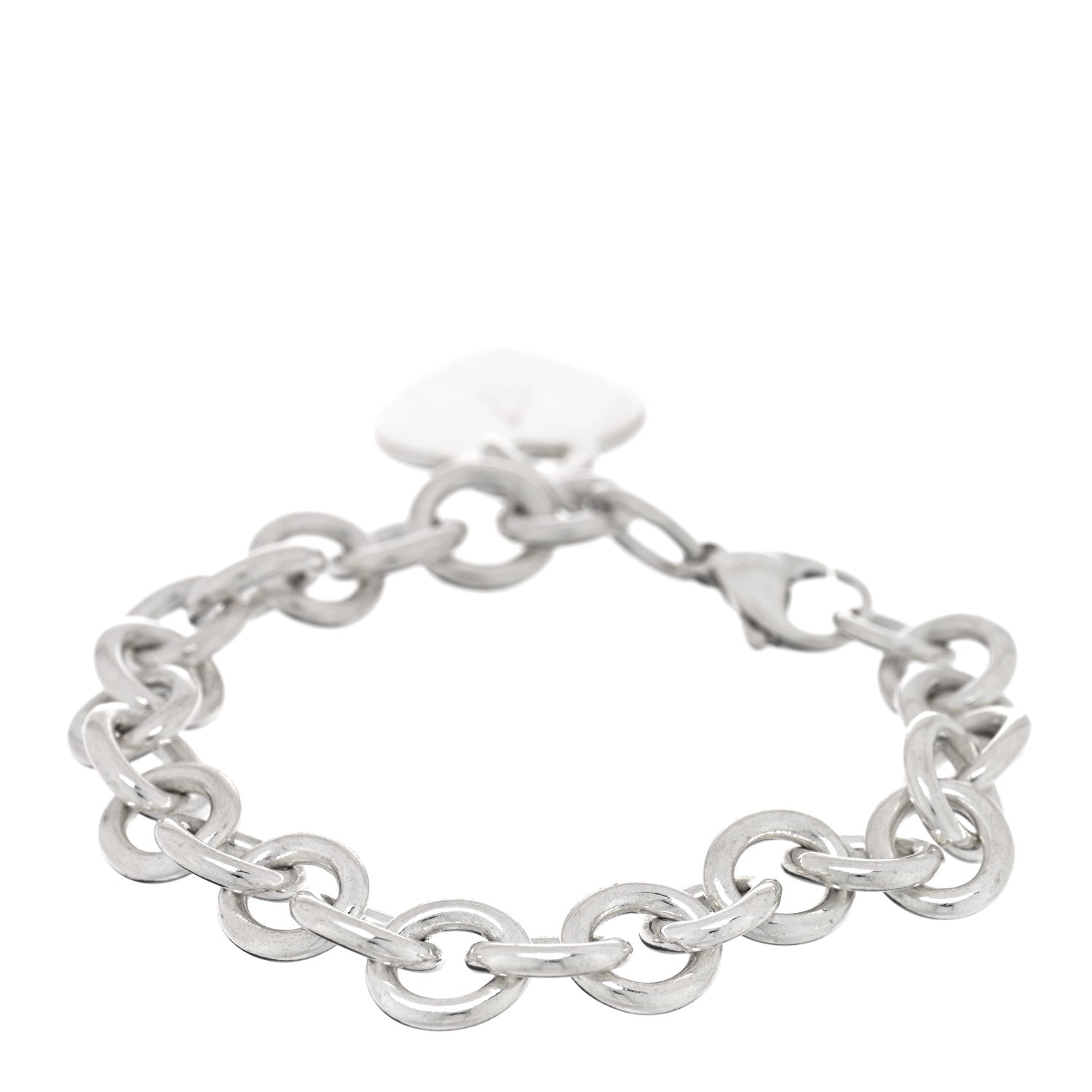 Tiffany Sterling Silver Heart Tag Charm Bracelet 2 of 4