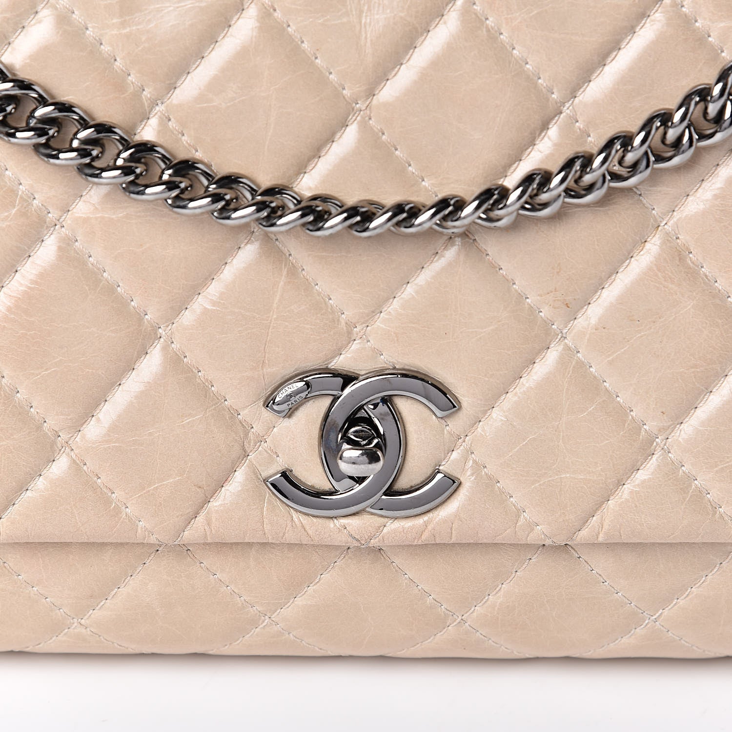 Chanel Glazed Calfskin Quilted Medium Lady Pearly Flap Light Beige 12 of 12