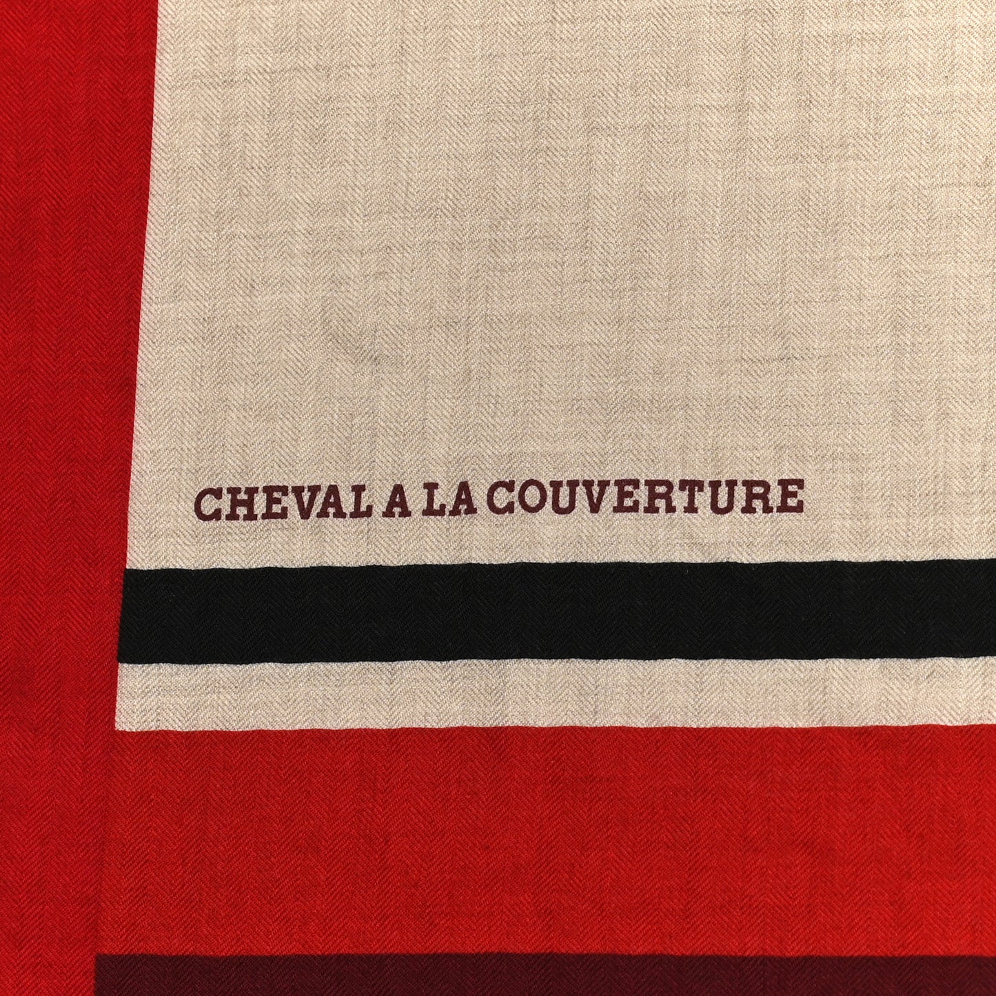 Cashmere Cheval A La Couverture Shawl 140 Naturel Rouge Bleu