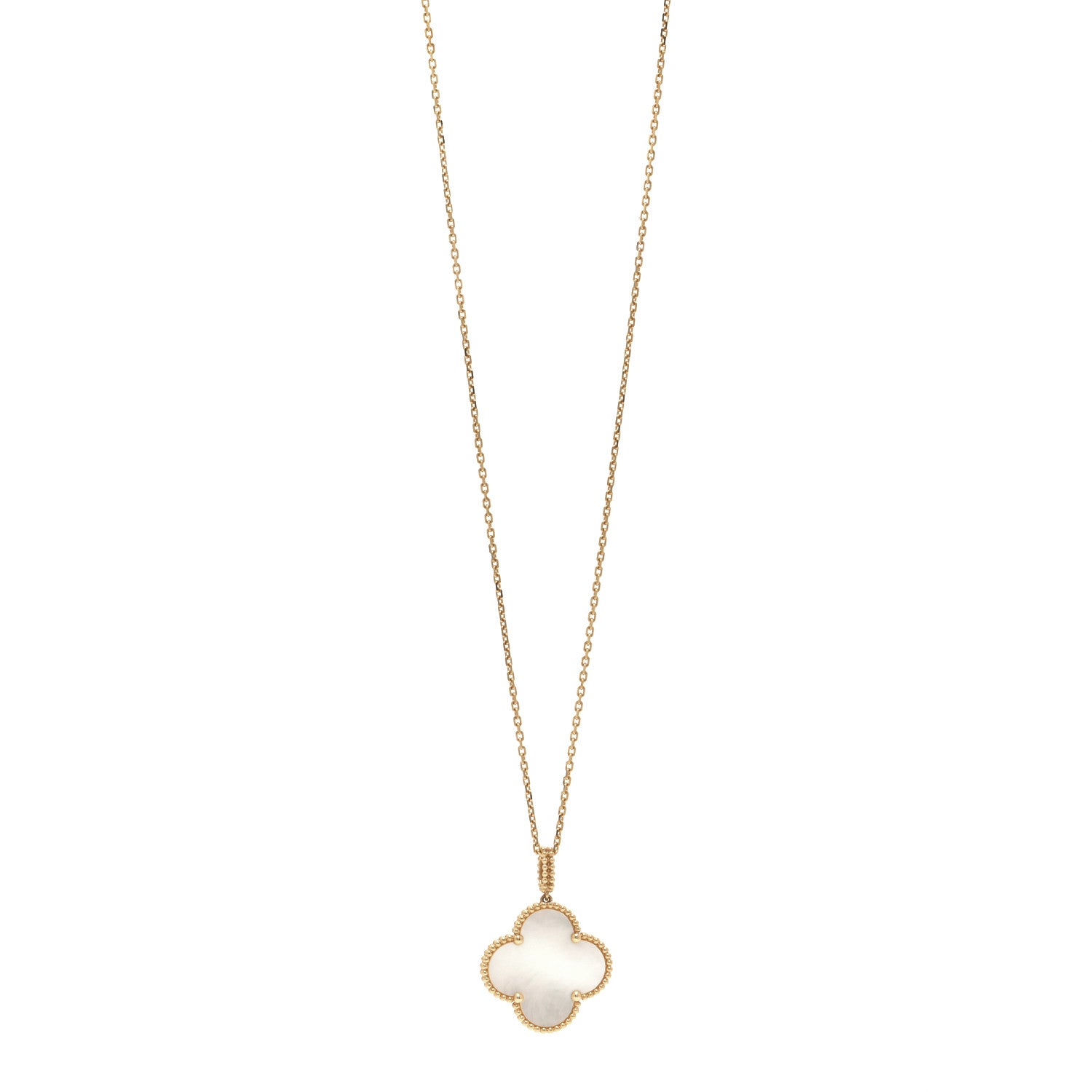 Van Cleef & Arpels 18K Yellow Gold Mother of Pearl Magic Alhambra Long Necklace 1 of 5