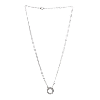 Cartier 18K White Gold 2 Diamond LOVE Necklace 3 of 7