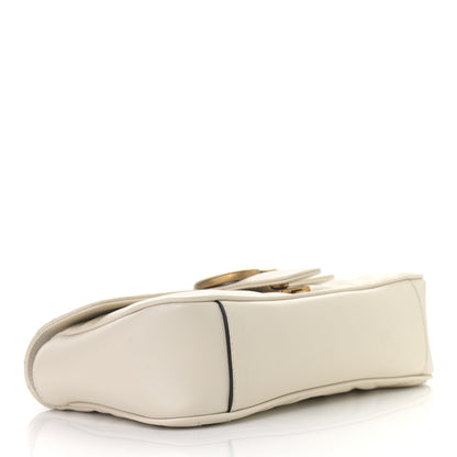 Gucci Calfskin Matelasse Mini GG Marmont Shoulder Bag White 4 of 9