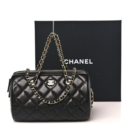 Chanel Caviar Quilted Barrel Clutch With Chain  Black 11 of 11