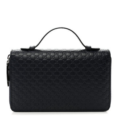 Gucci Microguccissima Zip Around Top Handle Travel Wallet Navy 1 of 9