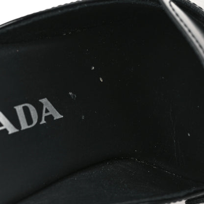Prada City Calfskin Metal Triangle Logo 20mm Flat Mules 37 Black 9 of 9