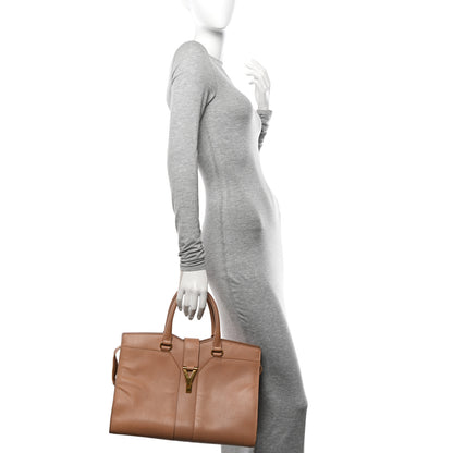 Saint Laurent Textured Calfskin Medium Cabas ChYc Beige 2 of 17